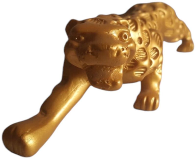 Golden Polyresin Leopard Statue