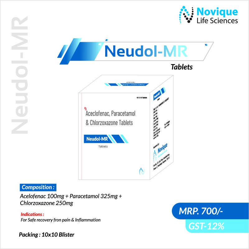 Aceclofenac 100 Mg + Paracetamol 325 Mg + Chlrzoxazone250 Mg