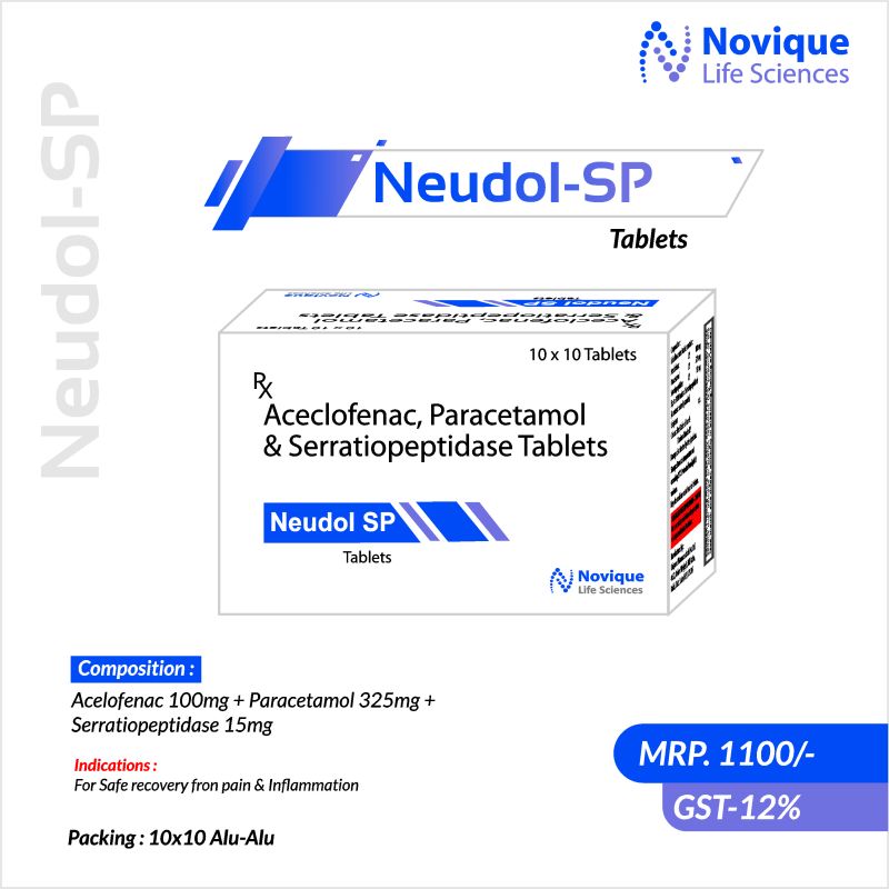 Aceclofenac 100 Mg + Paracetamol 325 Mg + Serratiopeptidase 15 Mg