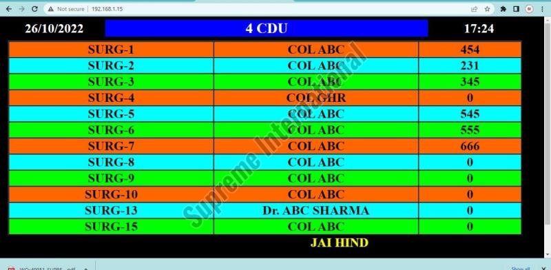 Token Number LCD TV Screen Display