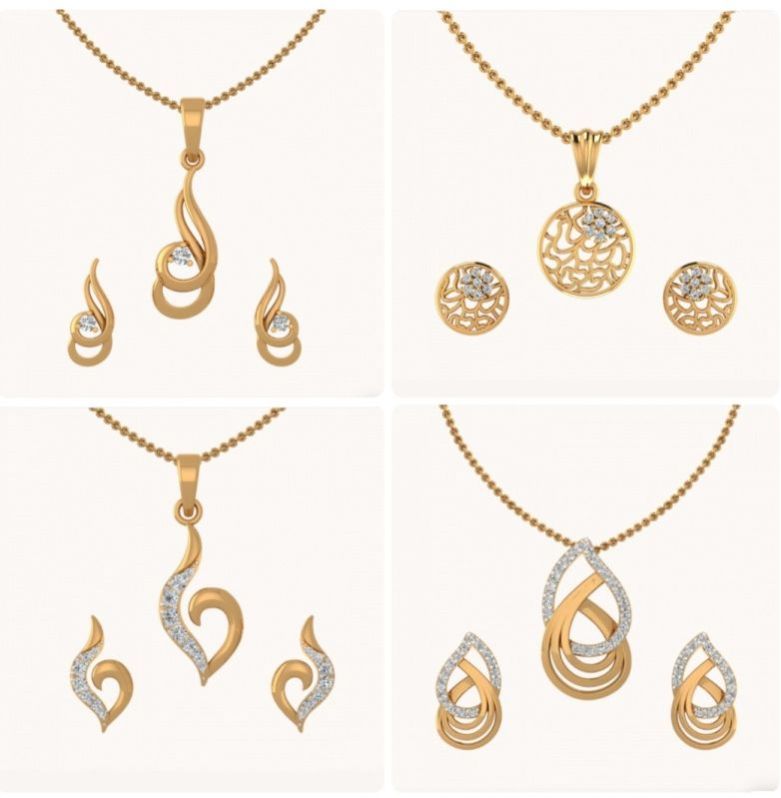 Ladies Diamond Pendant Set