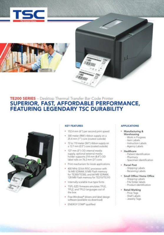 TSC TE44 Barcode Receipt Printer