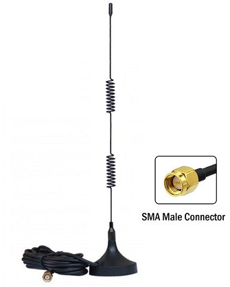 868MHz LoRa 9dBi Spring Magnetic Antenna With RG174 Cable ( L - 3Mtr) + SMA (M) Connector