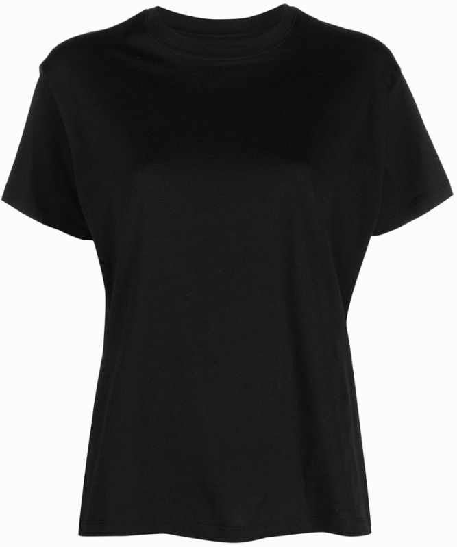 Ladies Cotton Round Neck Black T-Shirt