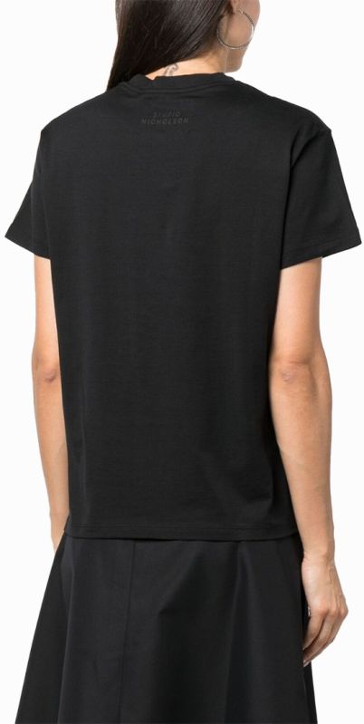 Ladies Cotton Round Neck Black T-Shirt