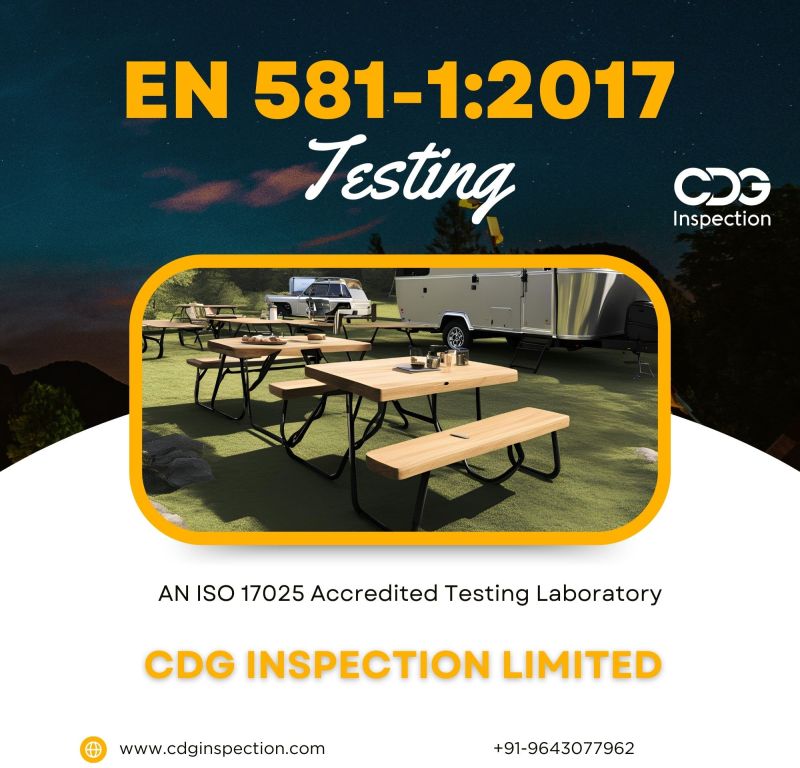 En 581-1:2017 Testing (seating and Tables For Camping)