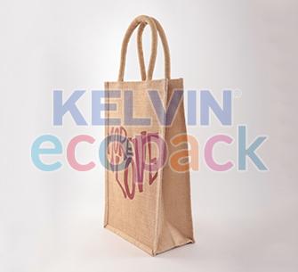 14 X 8 X 4 Inch Jute Bottle Bag
