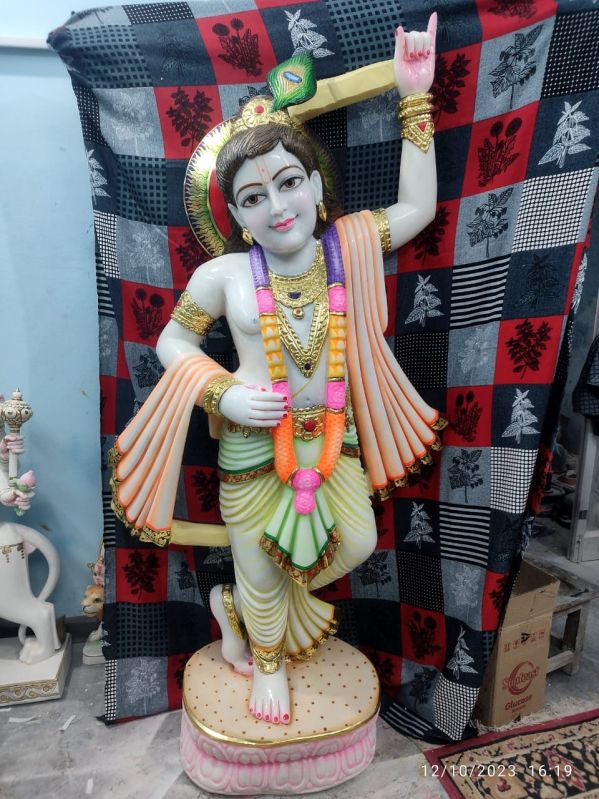 Marble Krishna Standing Statue