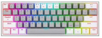 Redragon K616 Fizz Pro 60% Wireless Gaming Keyboard ( Grey / White ) ( Red Linear Switch )