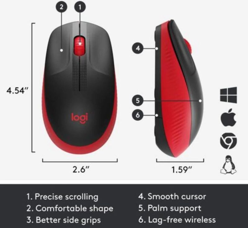 Logitech M190 Wireless Ambidextrous Gaming Mouse