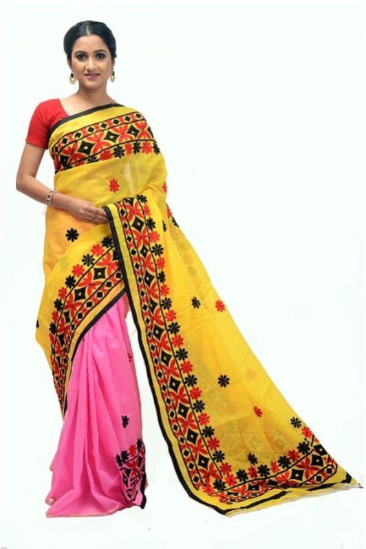 Designer Handloom Bi-color Saree