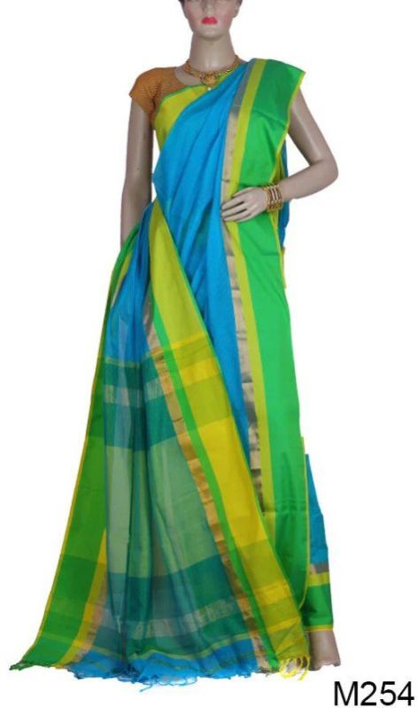 Handloom Silkcotton Maheshwari Saree