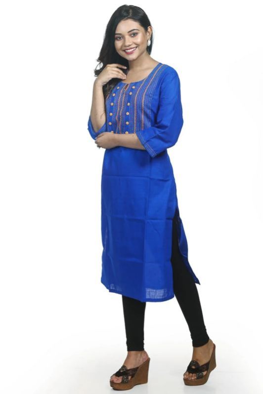 Ladies Cotton Kurti's With Kantha Stitch Work