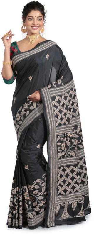 Latest Design Women Kantha Stitch Saree