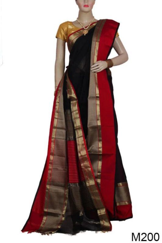 Maheshwari Handloom Zari Border Saree