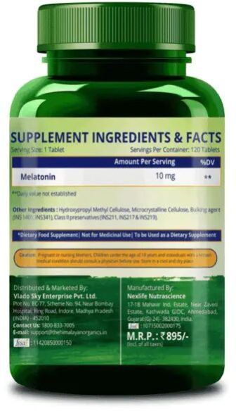 Himalayan Organics Melatonin 10MG &AMP;ndash; 120 Tablets