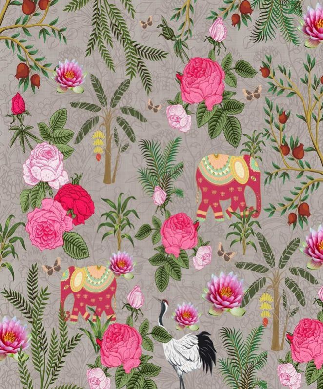 Bohemian Flaura-and-Fauna Wallpaper