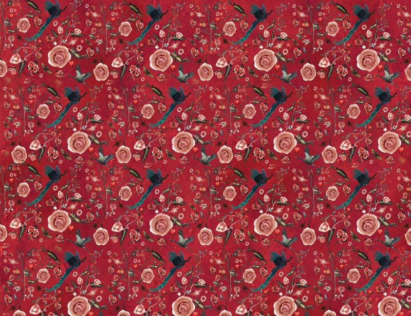 Peacocks & Roses Wallpaper