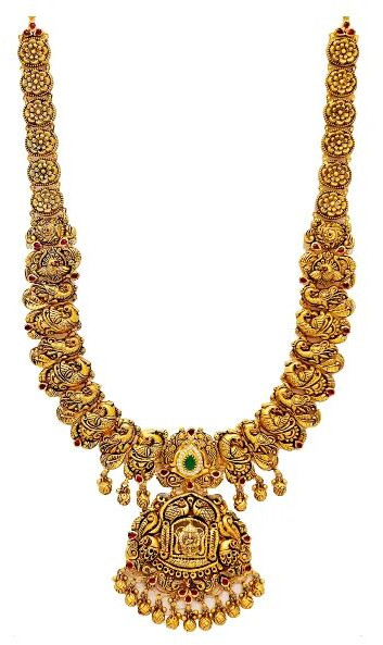 Bridal Chola Antique Malai Gold Necklace