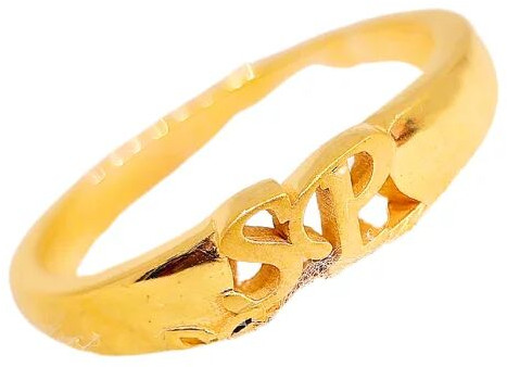 Unique Letters Gold Ring