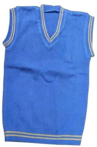 Woolen Plain Sleeveless School Sweater