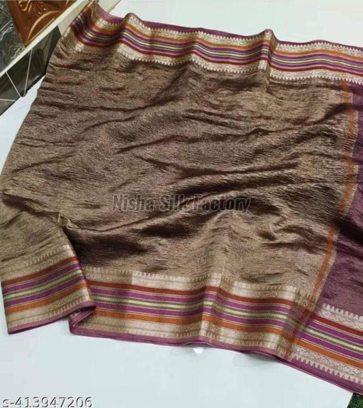 Banarasi Tissue Soft Silk Dyeable Crush Saree