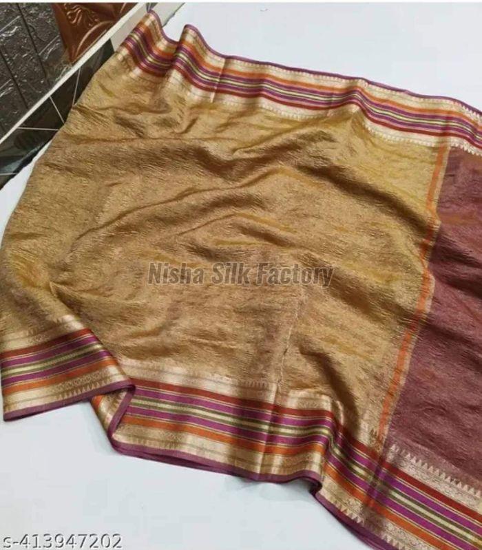 Banarasi Tissue Soft Silk Dyeable Crush Saree