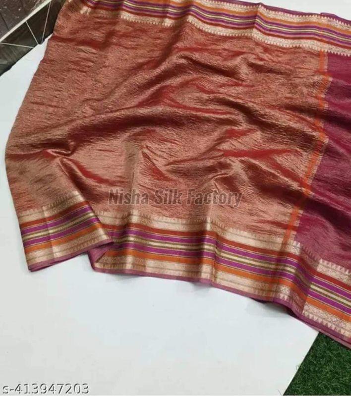 Banarasi Tissue Soft Silk Dyeable Crush Saree