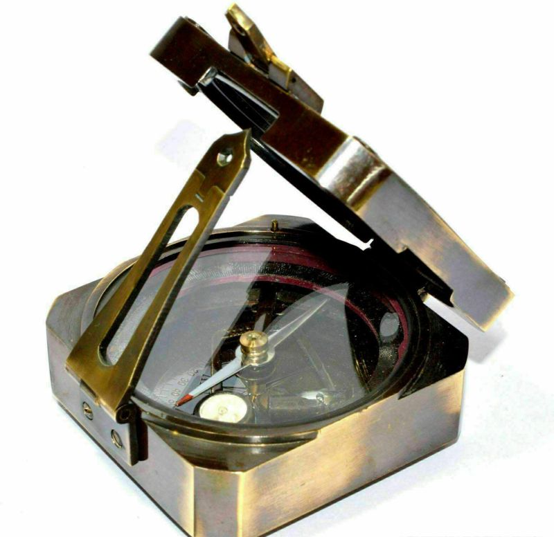 Kelvin & Hughes 1917 Brunton Solid Antique Brass Compass