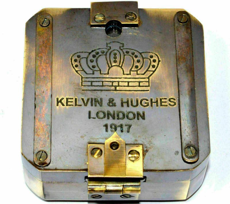 Kelvin & Hughes 1917 Brunton Solid Antique Brass Compass
