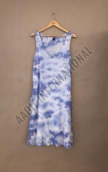 Blue and White Beach Tie Dye Dress