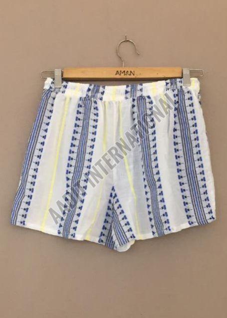 Ladies Cotton Printed Beach Wear Shorts