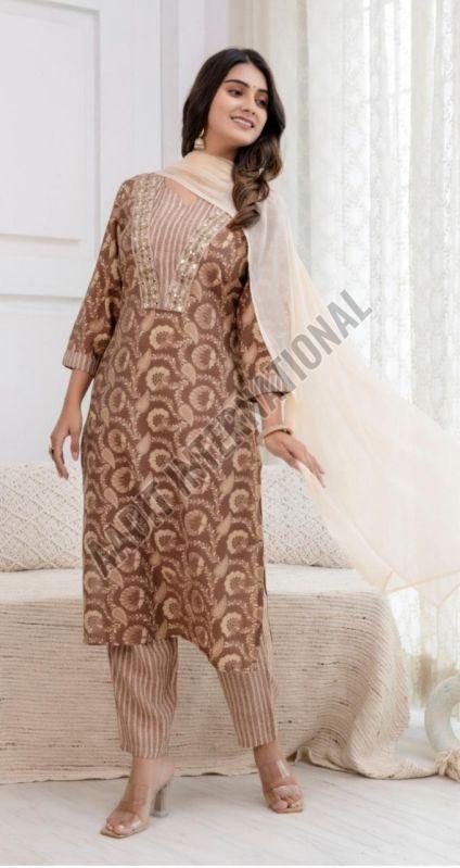 Ladies Kurti Palazzo Set With Dupatta