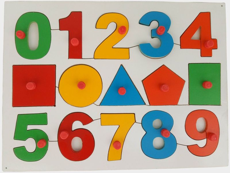 TE-22 Wooden Numbers Letters With Shapes