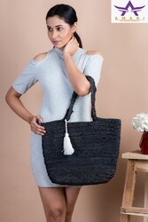 Black Jute Tote Bag