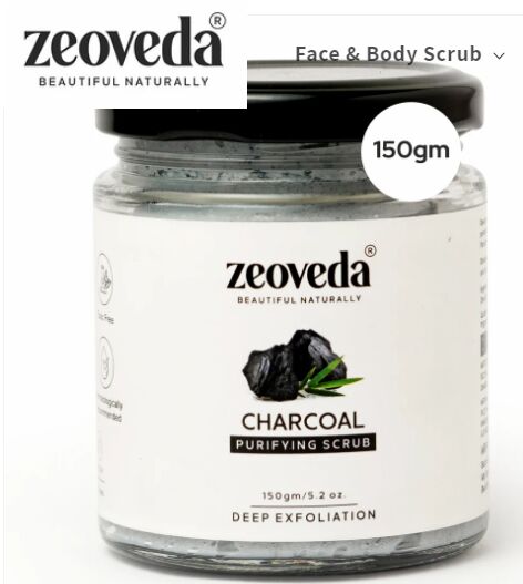 Charcoal Face And Body Scrub With Walnut Granules (150GM)