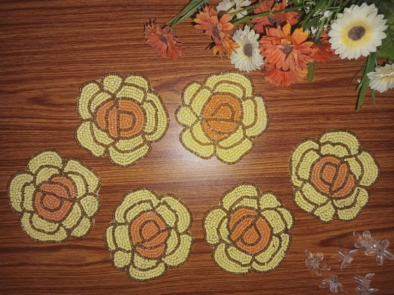 Flower Shaped Table Beaded Coasters