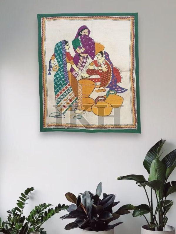 Handmade Nakshi Kantha Vintage Wall Hanging