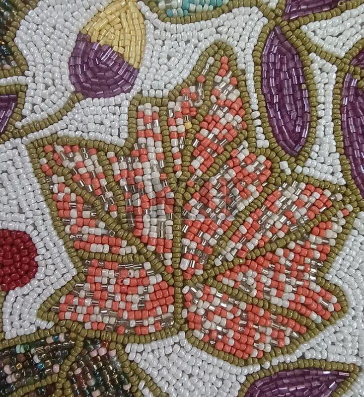 Handmade Maple Leaves Pastel Theme Beaded Table Runner