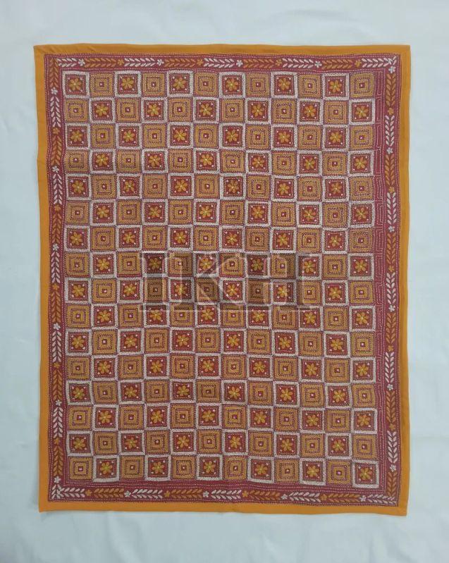 Vintage Art Indian Nakshi Kantha Tapestry Wall Hanging