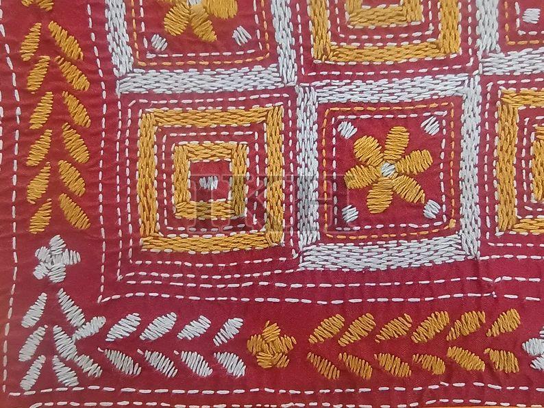 Vintage Art Indian Nakshi Kantha Tapestry Wall Hanging