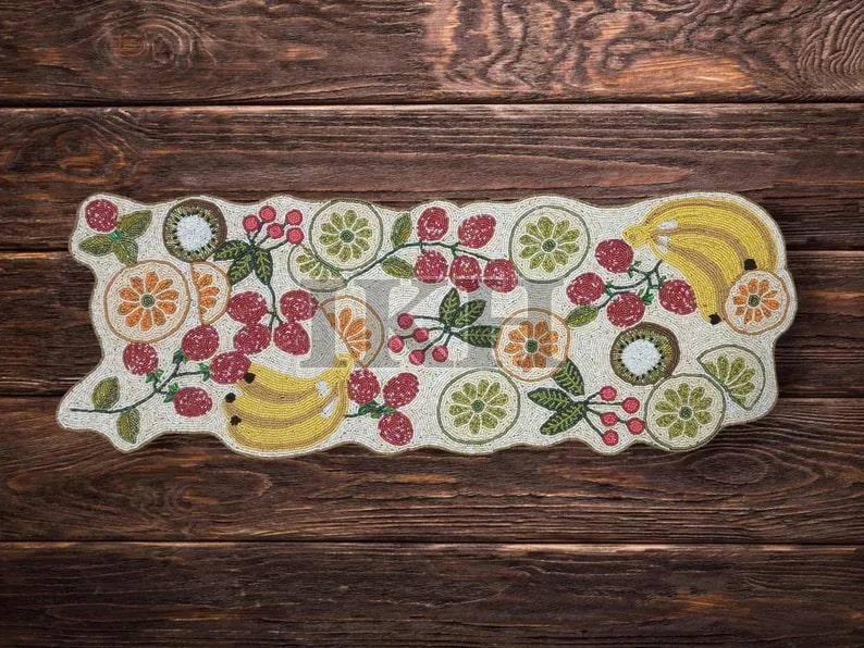 Handmade Tabletop Beaded Embroidery Table Runner