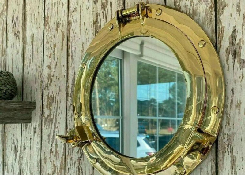 Antique Brass Mirror