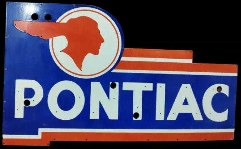 Pontiac Enamel Sign Board