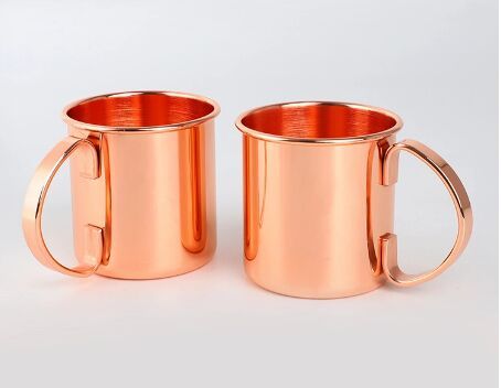 Plain Copper Mug Set, Color : Brown