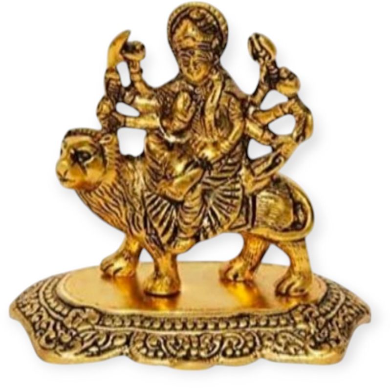Aluminium Gold Plated Shero Wali Mata Statue