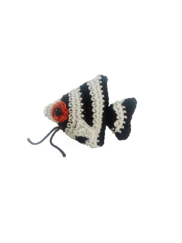 Multicolor Crochet Stuffed Angel Fish Toy, for Gift Play