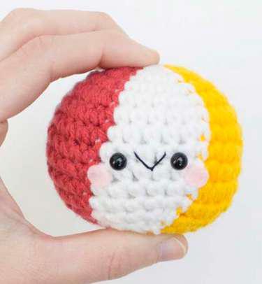 Crochet Stuffed Beach Ball Toy, for Gift Play, Color : Multicolor