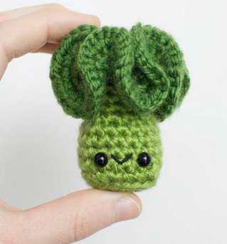 Green Kaarak Wool Crochet Stuffed Broccoli Toy, for Gift Play