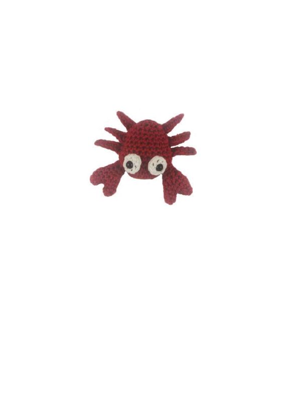 Kaarak Wool Crochet Stuffed Crab Toy, for Gift Play, Color : Red